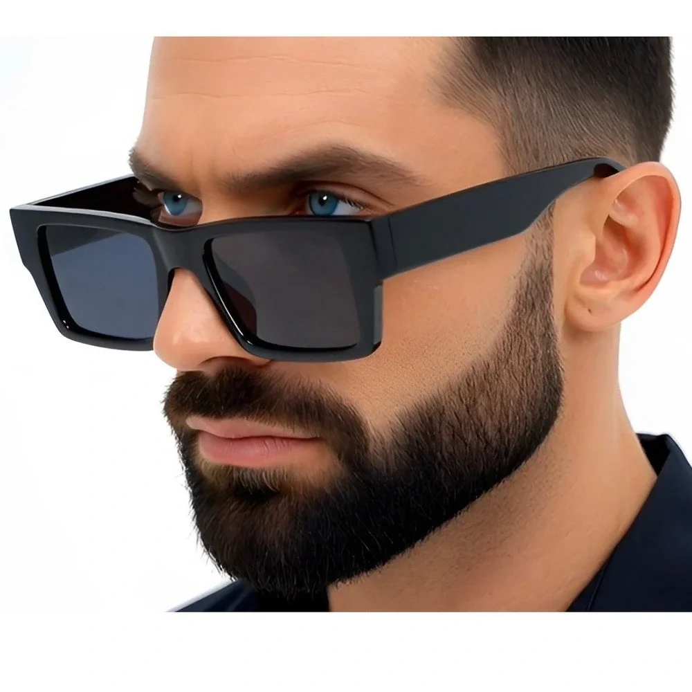 MEN CLASSY THICK BOLD‎ SQUARE SUNGLASSES SPORT CASUAL RETRO DESIGNER FASHION NEW